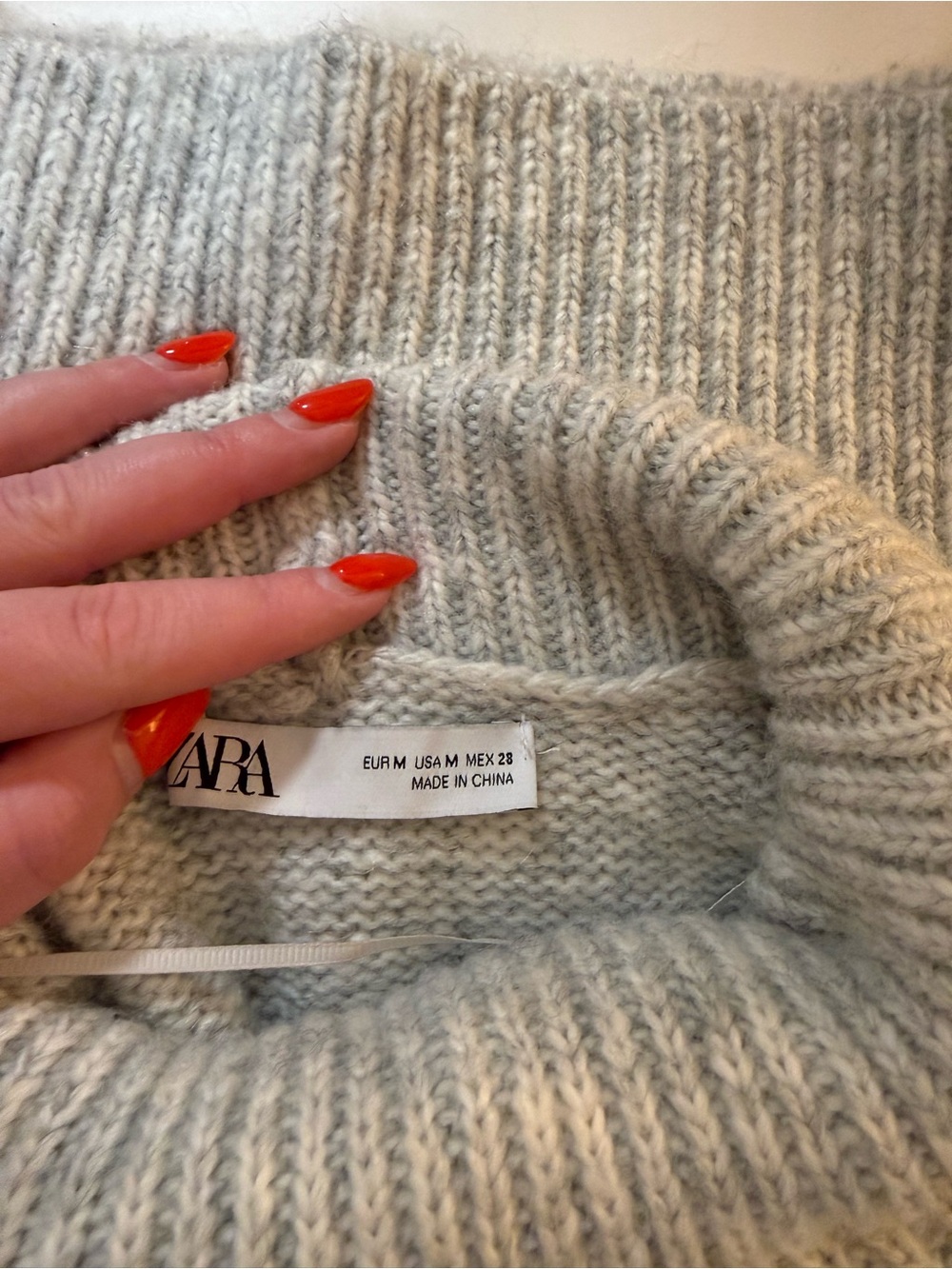 Zara High Collar Knit Sweater in Light Gray - Picture 4 of 5
